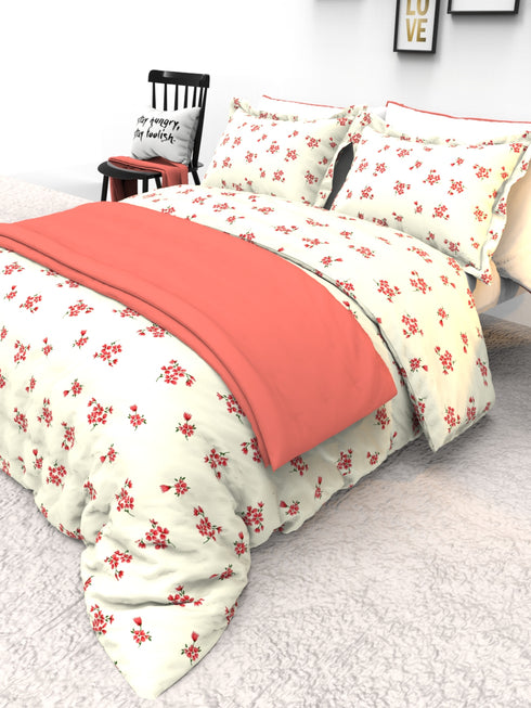 The White Moss Denmark Double bed 100% cotton bedsheet with 2 pillow covers
